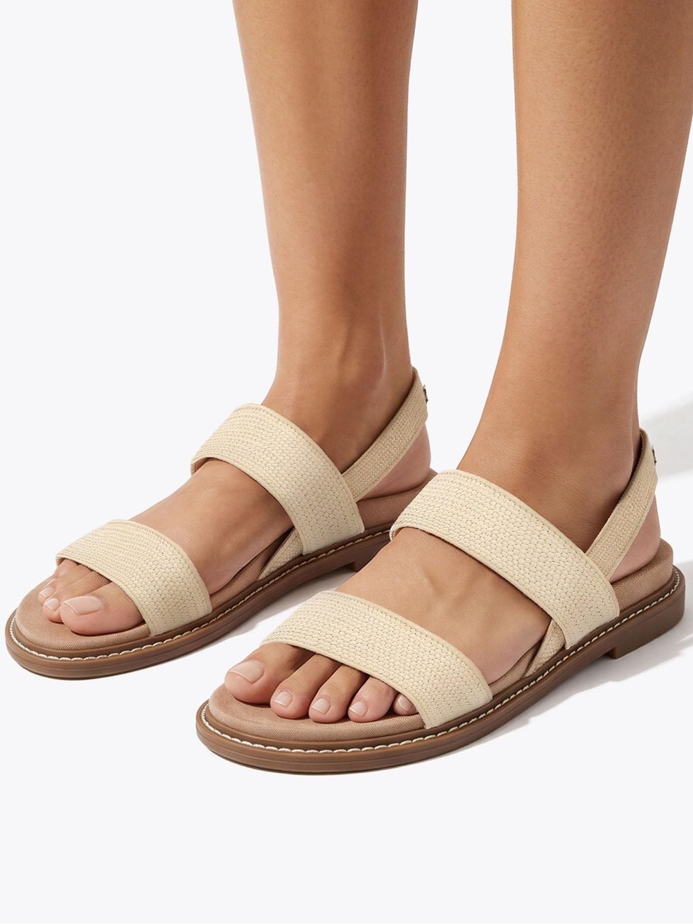 Women's Beige Strappy Flat Sandals